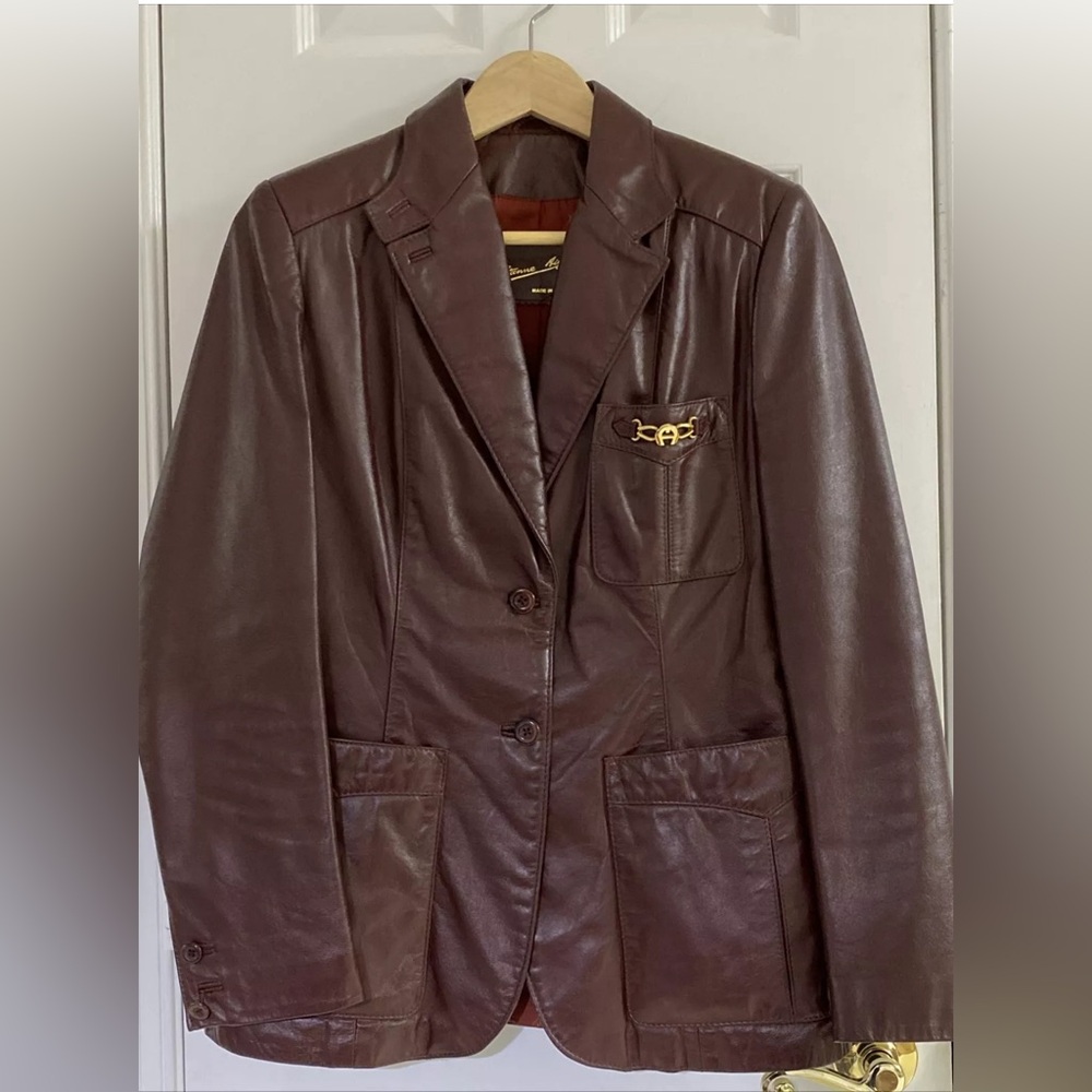 VINTAGE ETIENNE AIGNER Leather Blazer - WOMENS